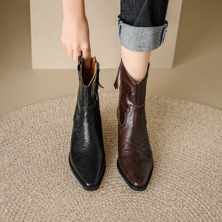 Stivali in Vera Pelle Stile Western
