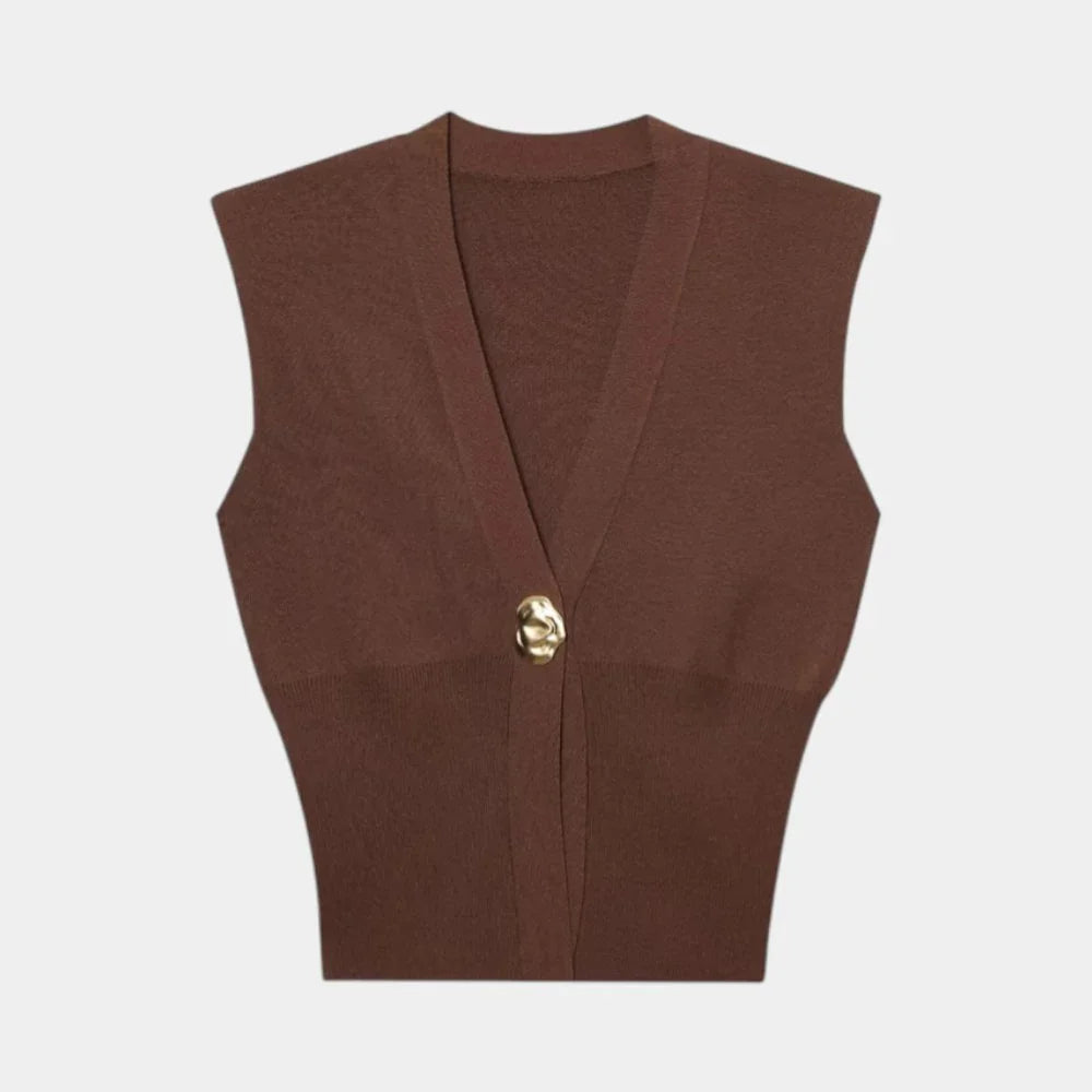 Félicie | Gilet in maglia con scollo a V e bottoni