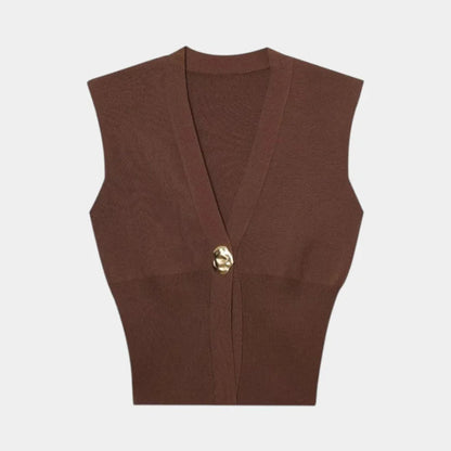 Félicie | Gilet in maglia con scollo a V e bottoni