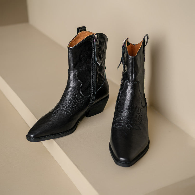 Stivali in Vera Pelle Stile Western