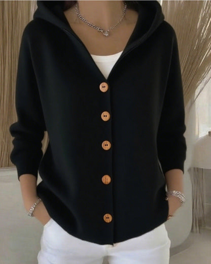 Merel | Cardigan in maglia con cappuccio e bottoni