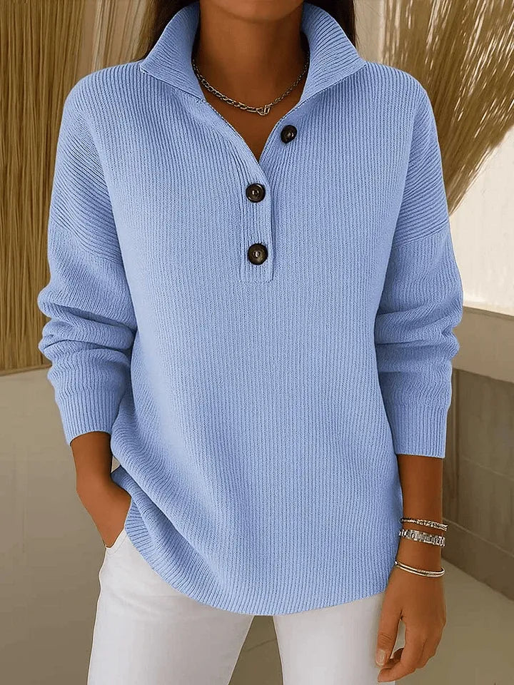 Jolanda | Maglione polo con scollo a V