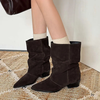 Stivaletti Delia in Pelle a Mezza Altezza