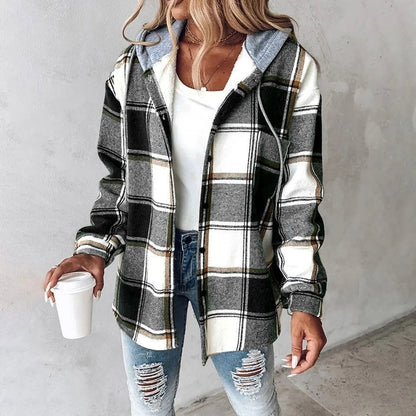 Overshirt foderata con cappuccio Élise