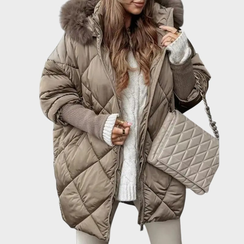 Denisa™ | Parka midi da donna con maniche in maglia