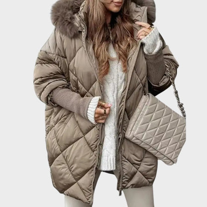 Denisa™ | Parka midi da donna con maniche in maglia