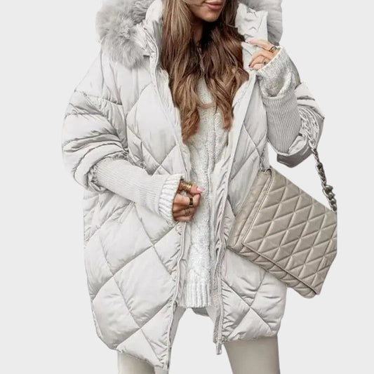 Denisa™ | Parka midi da donna con maniche in maglia