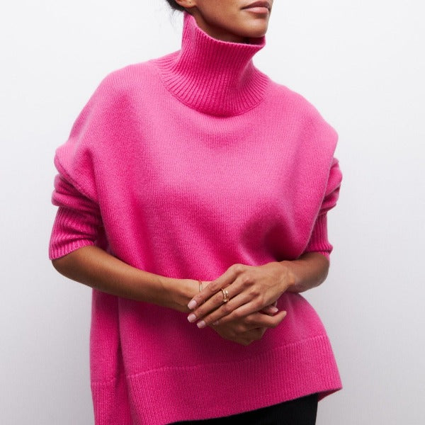 Mylène | Maglione Oversize a Collo Alto in Cotone