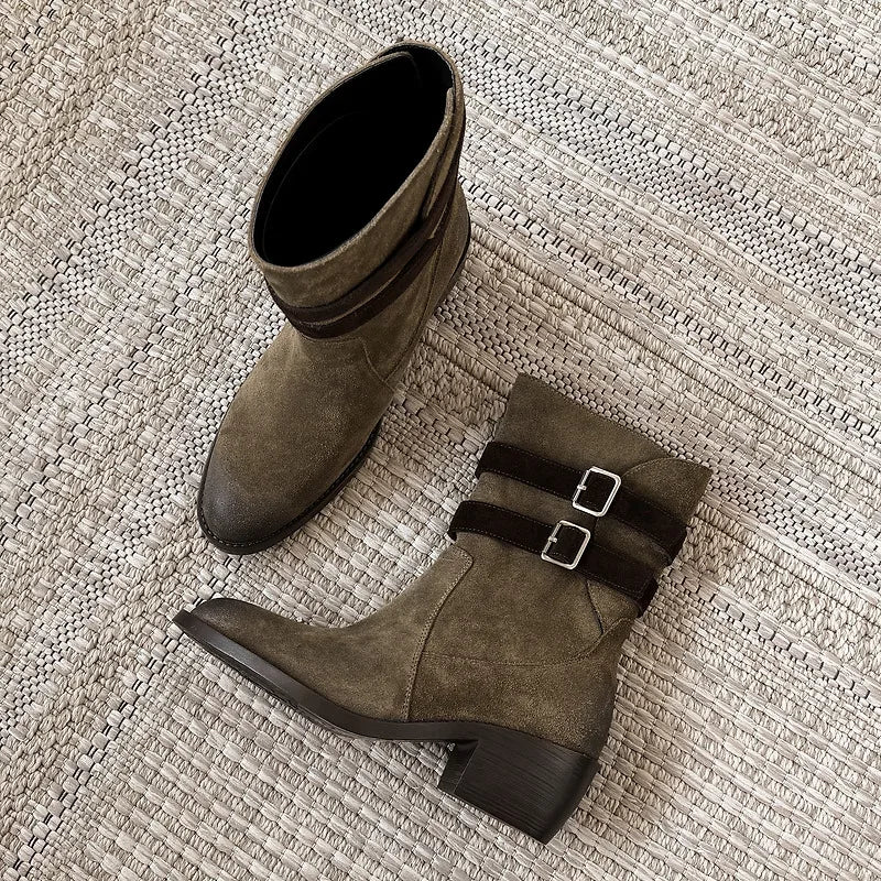 Stivali Western Sienna in Vera Pelle