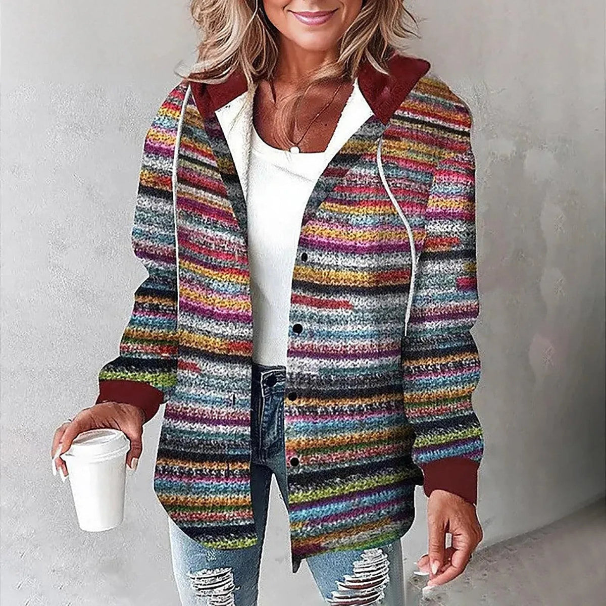 Overshirt foderata con cappuccio Élise