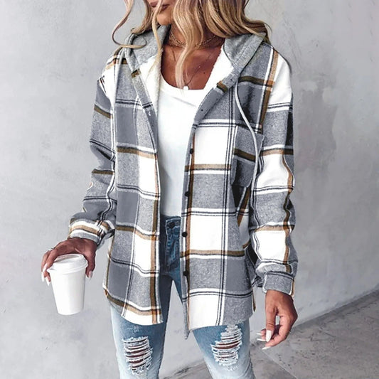 Overshirt foderata con cappuccio Élise