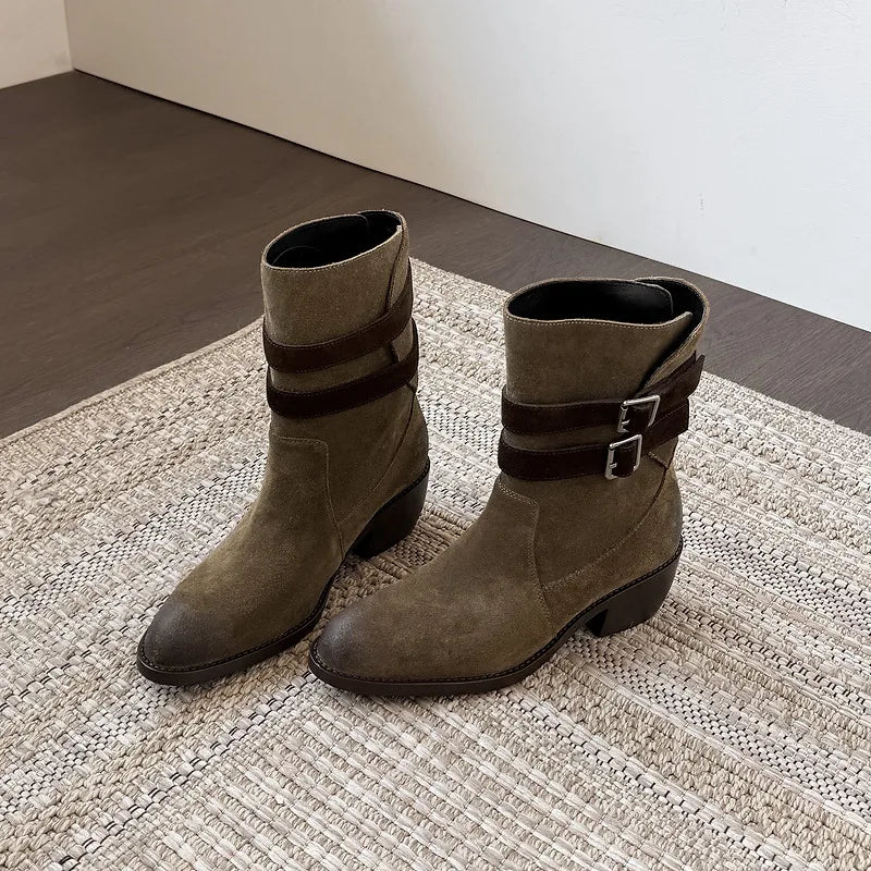 Stivali Western Sienna in Vera Pelle