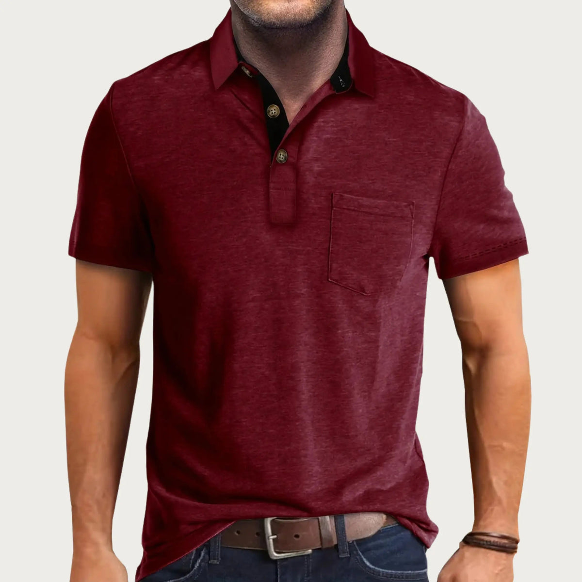Polo da uomo a maniche corte con bottoni, casual e confortevole