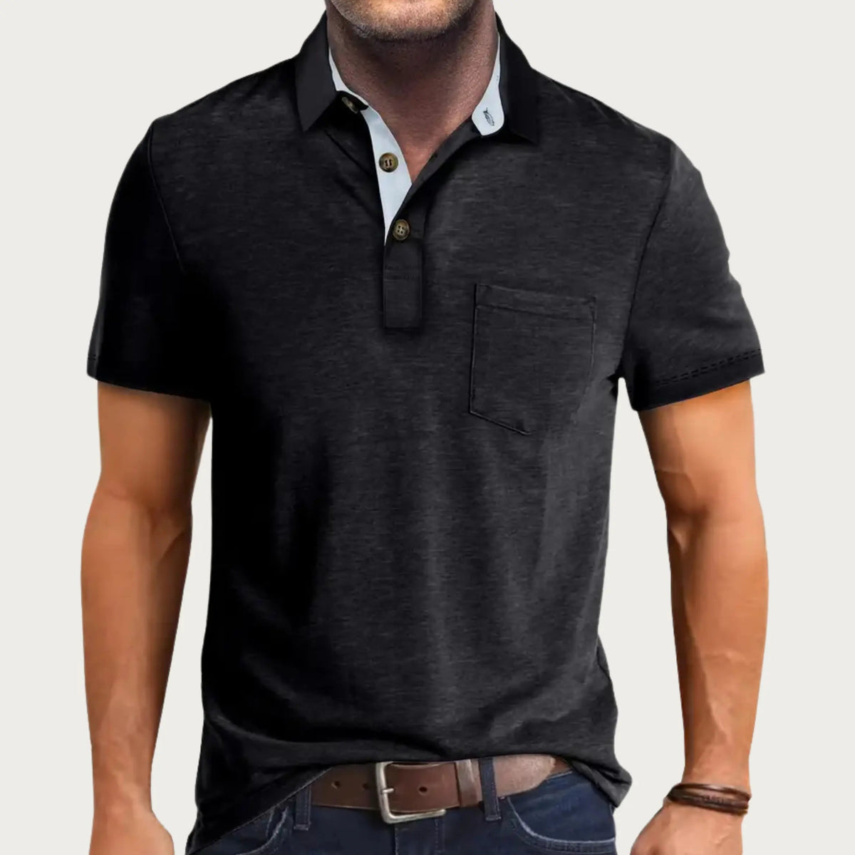 Polo da uomo a maniche corte, classico, casual e comodo