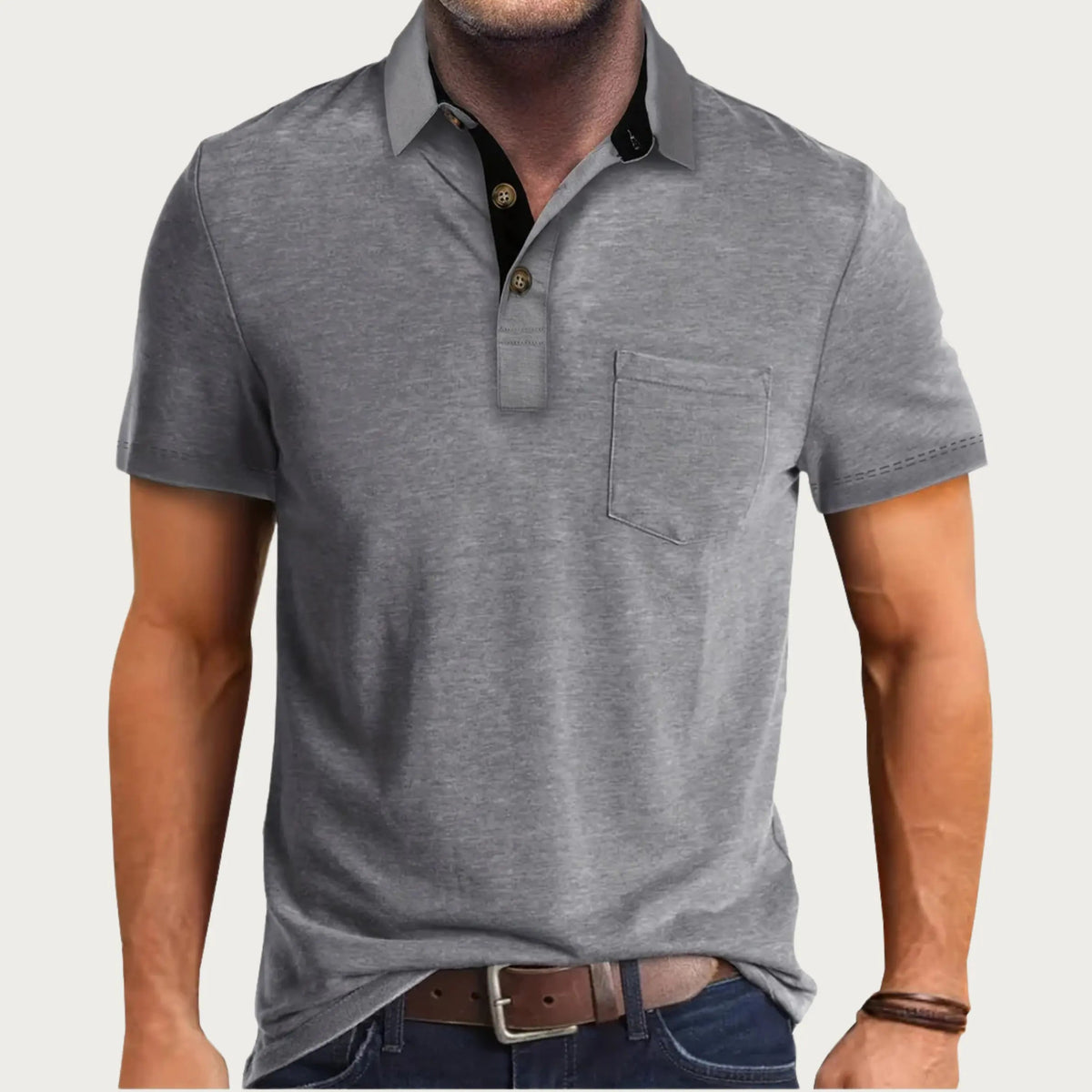 Polo da uomo a maniche corte con bottoni, casual e confortevole