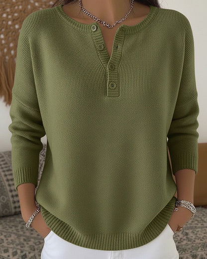 Grietje | Maglione Henley in maglia con bottoni