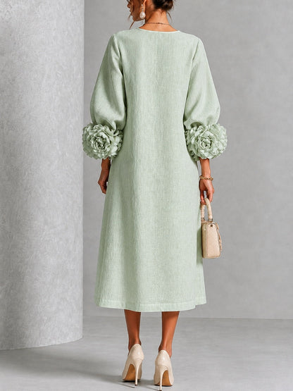 Sienna | Abito midi con polsini floreali