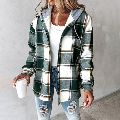 Overshirt foderata con cappuccio Élise