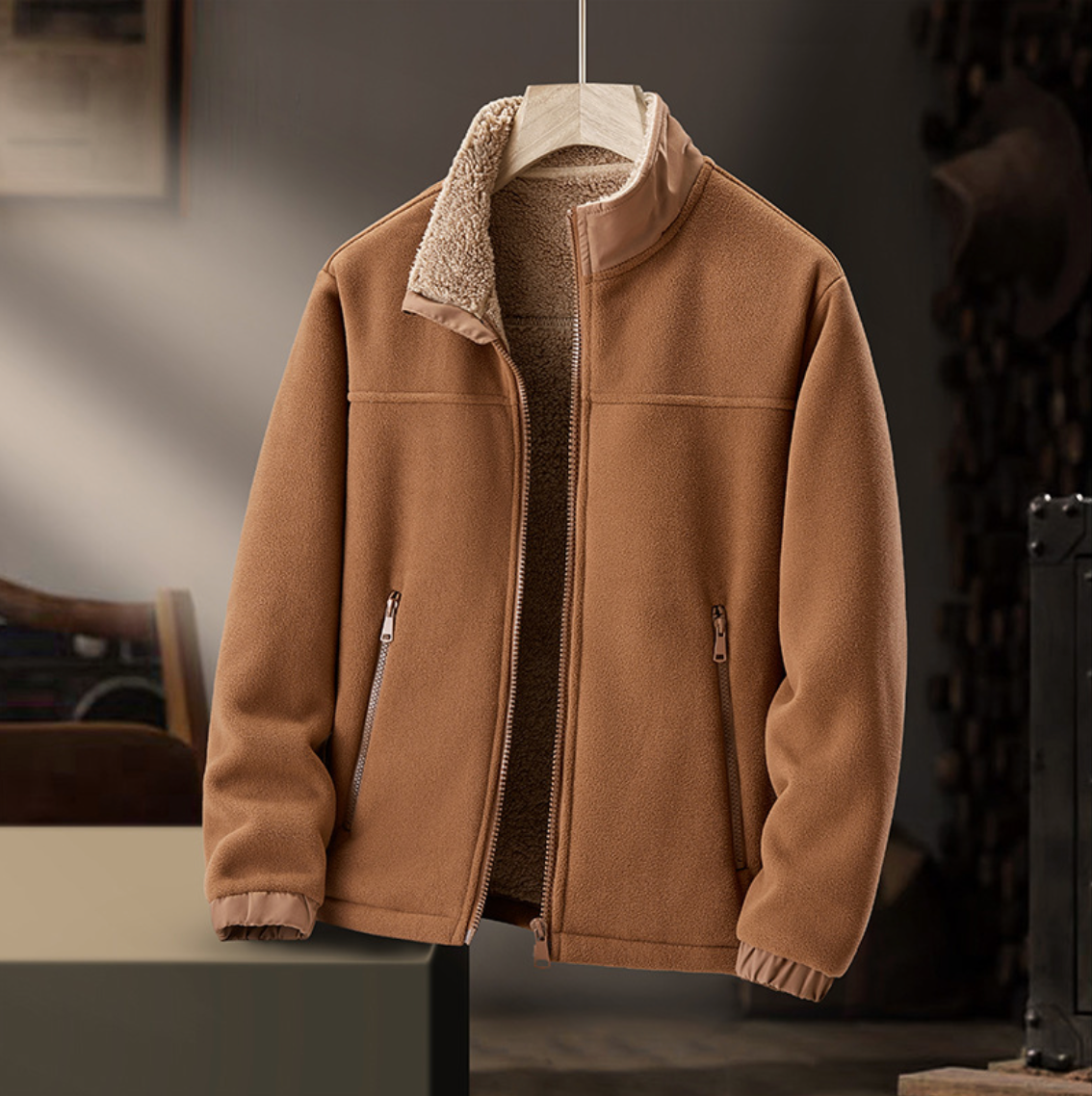 Grayson | Giacca con Zip e Colletto Soffice