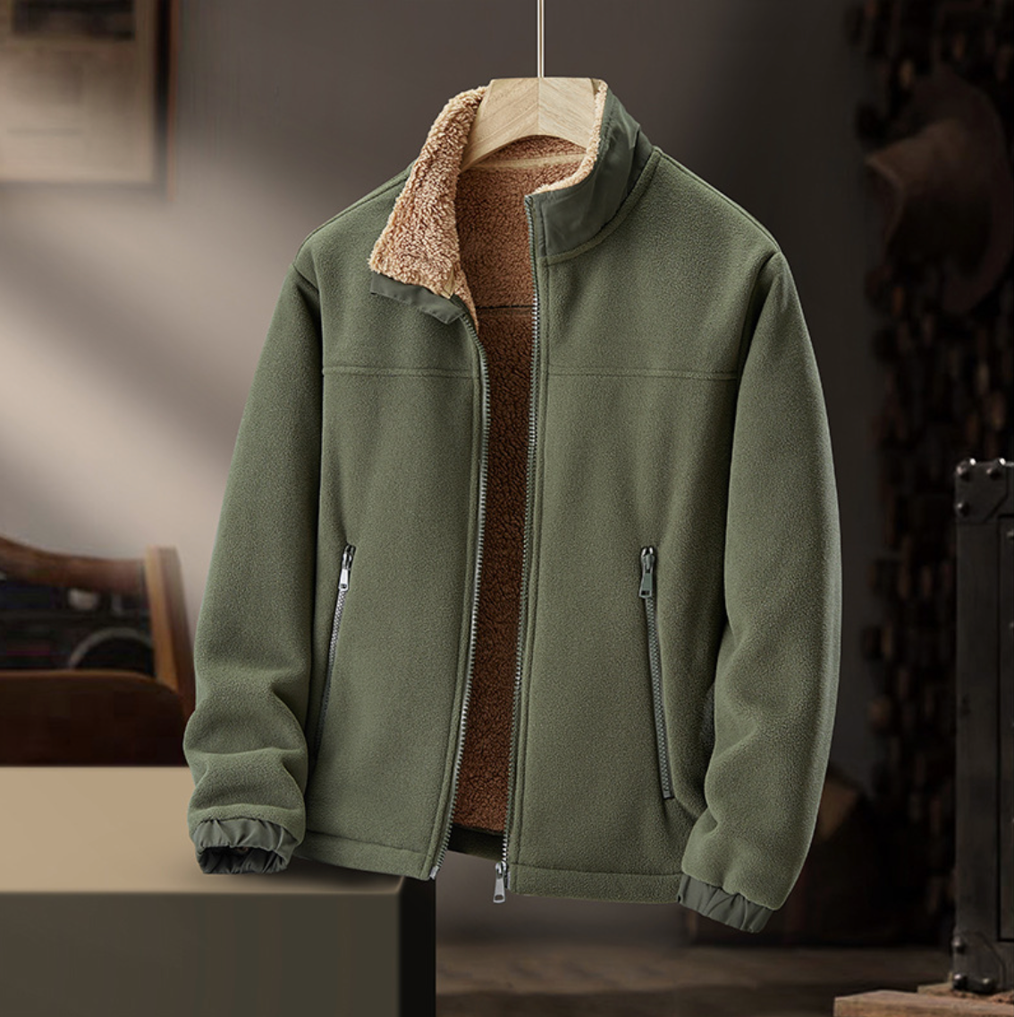 Grayson | Giacca con Zip e Colletto Soffice
