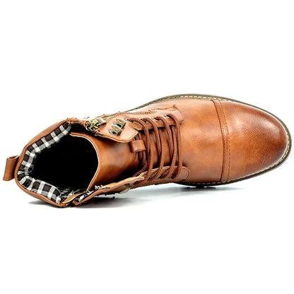 Gijs™ Stivali da Uomo in Pelle Robusta con Fibbia e Lacci