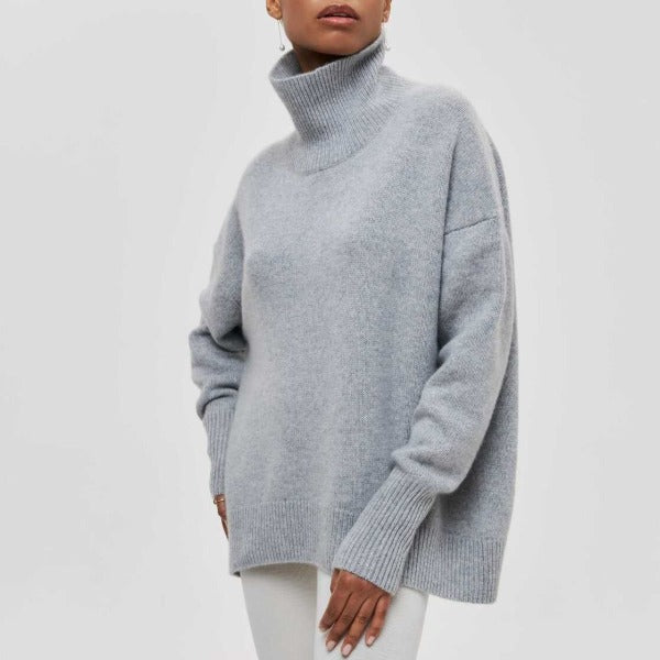 Mylène | Maglione Oversize a Collo Alto in Cotone