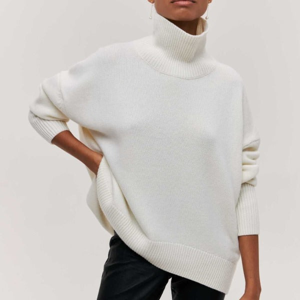 Mylène | Maglione Oversize a Collo Alto in Cotone