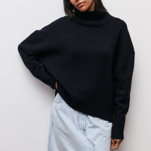 Mylène | Maglione Oversize a Collo Alto in Cotone