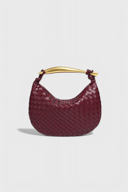 Borsa Gerda intrecciata con manico dorato