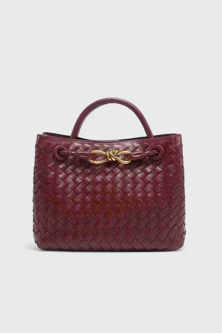 Borsa da giorno intrecciata color indaco