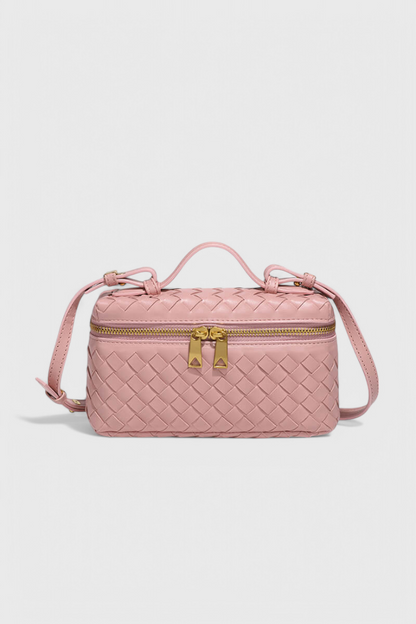 Milla Mini borsa a mano intrecciata con accessori dorati