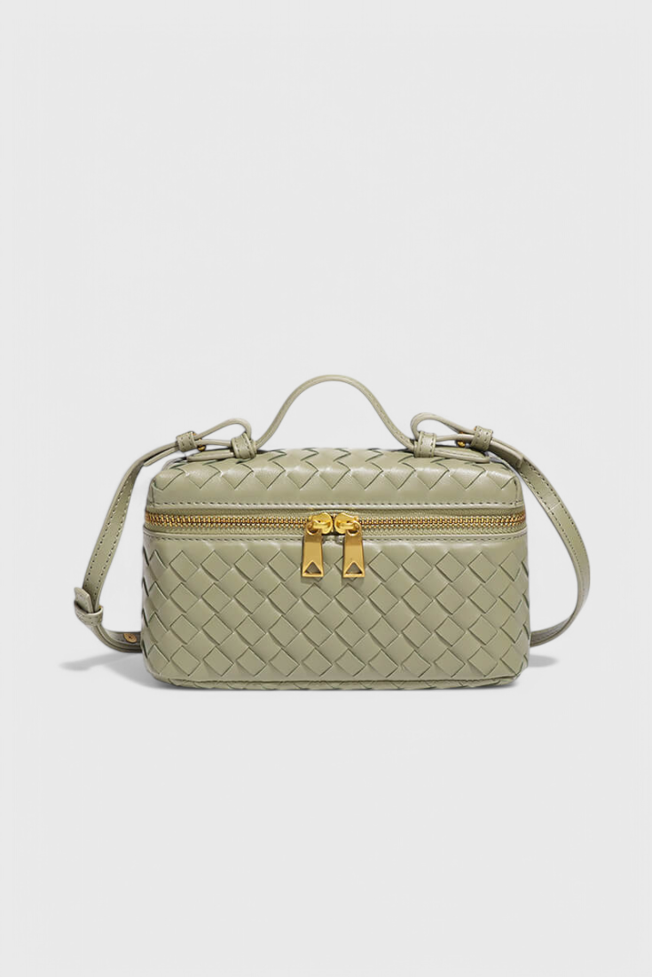 Milla Mini borsa a mano intrecciata con accessori dorati