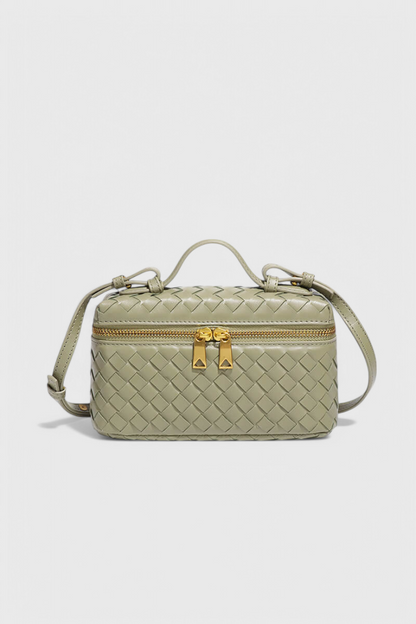 Milla Mini borsa a mano intrecciata con accessori dorati