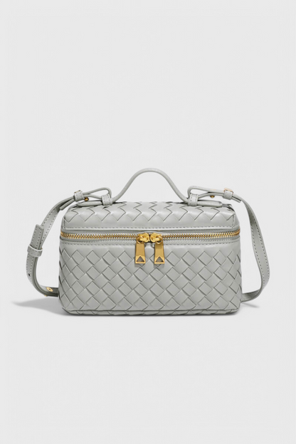 Milla Mini borsa a mano intrecciata con accessori dorati
