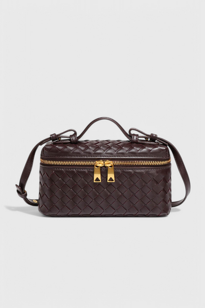 Milla Mini borsa a mano intrecciata con accessori dorati