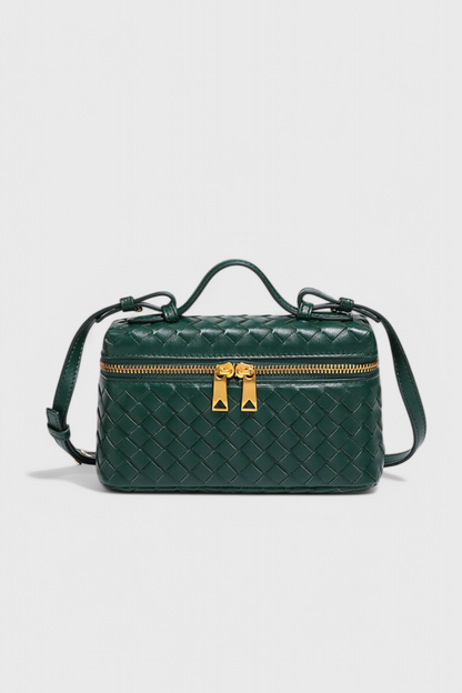 Milla Mini borsa a mano intrecciata con accessori dorati