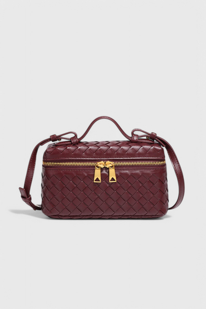 Milla Mini borsa a mano intrecciata con accessori dorati