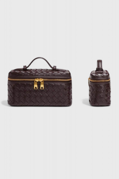 Milla Mini borsa a mano intrecciata con accessori dorati