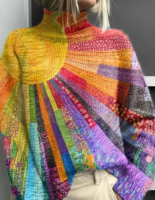 Ada - Allegro Maglione a Collo Alto Colorato