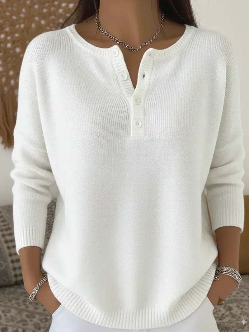 Grietje | Maglione Henley in maglia con bottoni