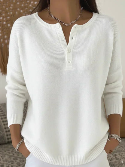Grietje | Maglione Henley in maglia con bottoni