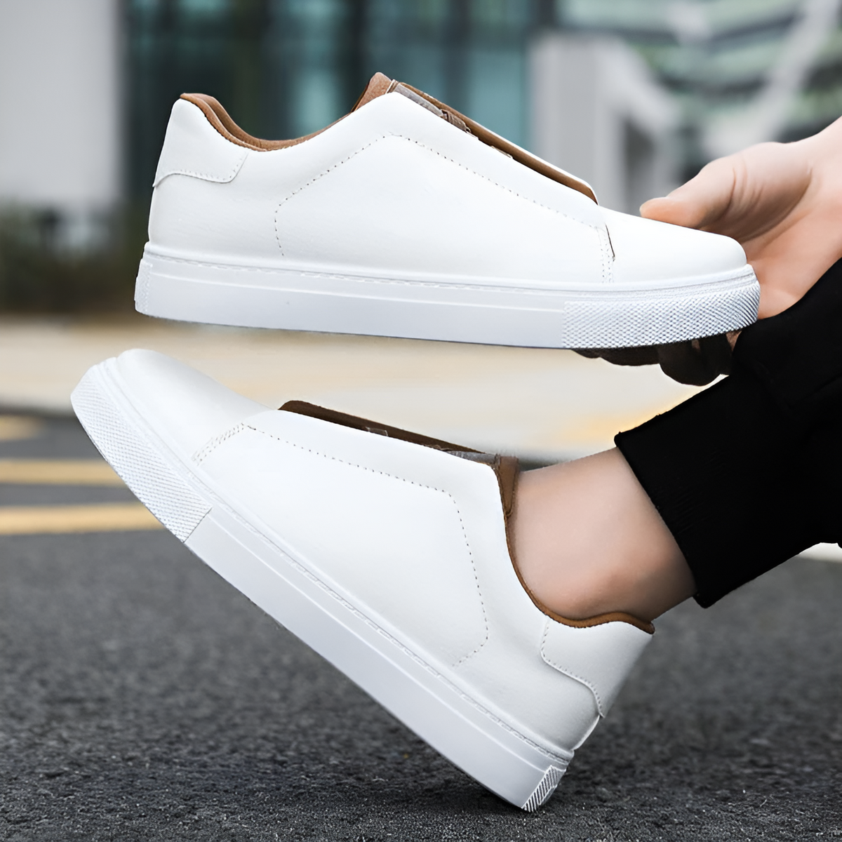 Alexander | Sneakers bianche da uomo in pelle di alta qualità