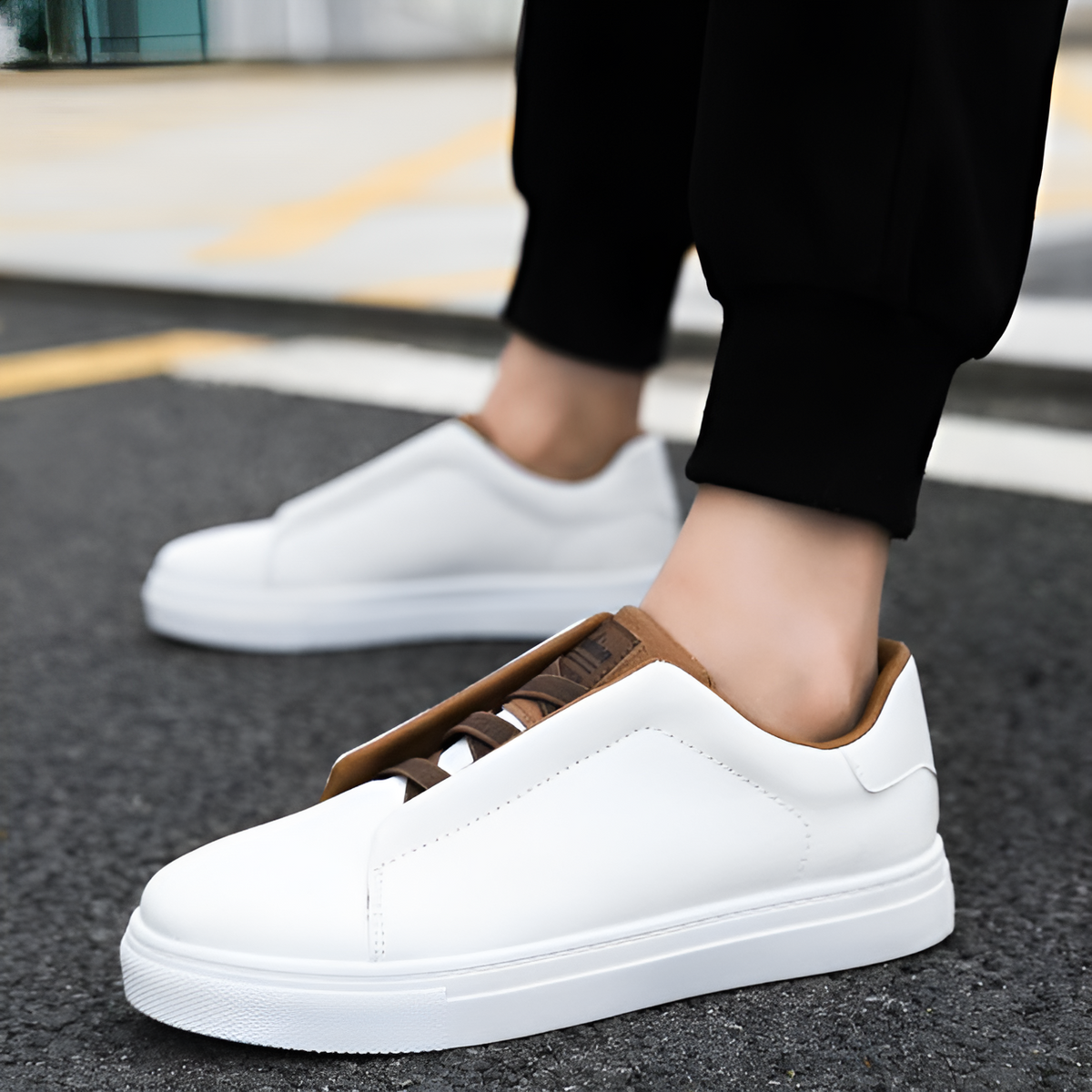 Alexander | Sneakers bianche da uomo in pelle di alta qualità