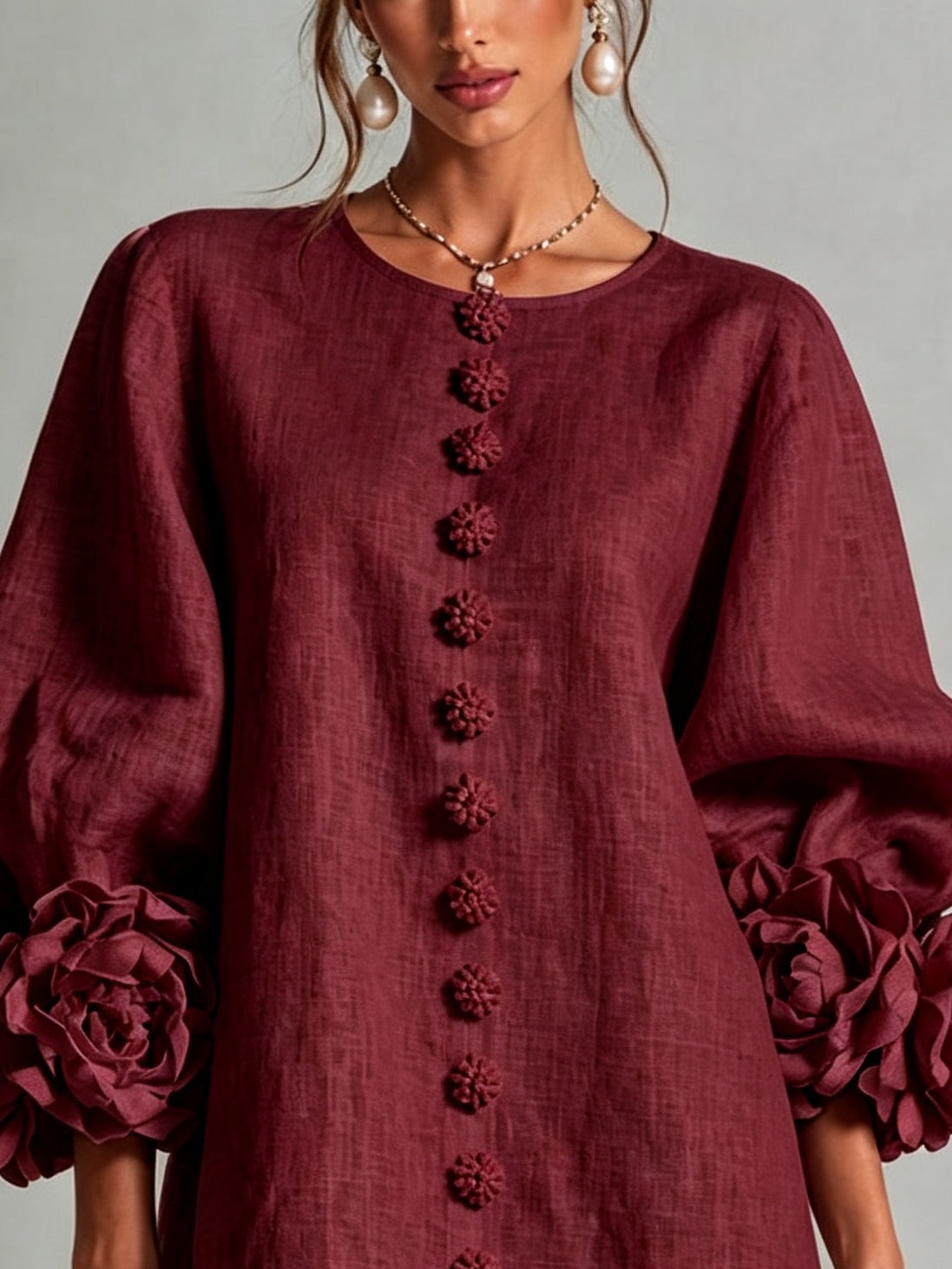 Camellia | Miniabito con Polsini a Rosetta