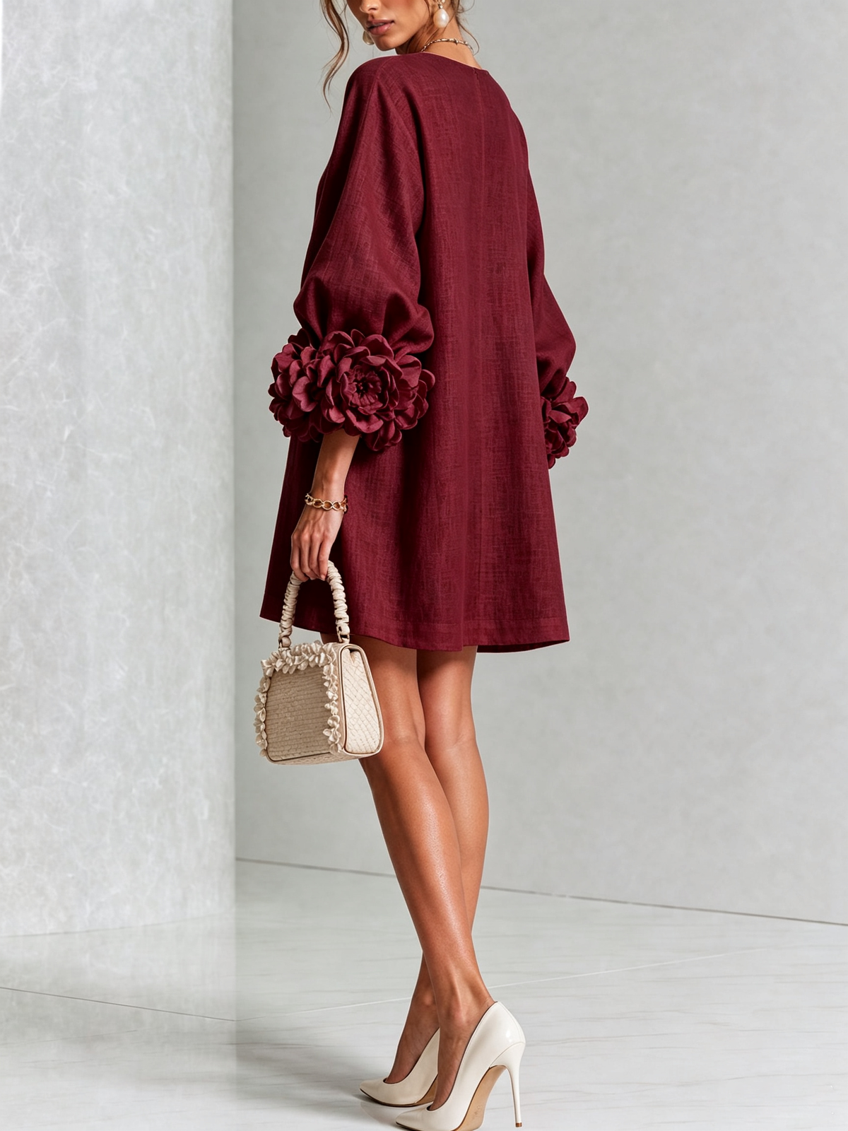 Camellia | Miniabito con Polsini a Rosetta