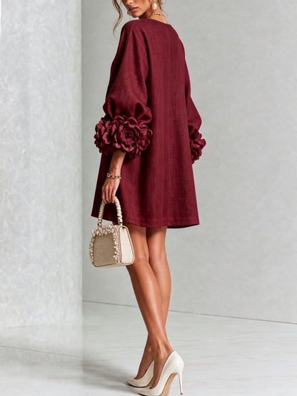 Camellia | Miniabito con Polsini a Rosetta