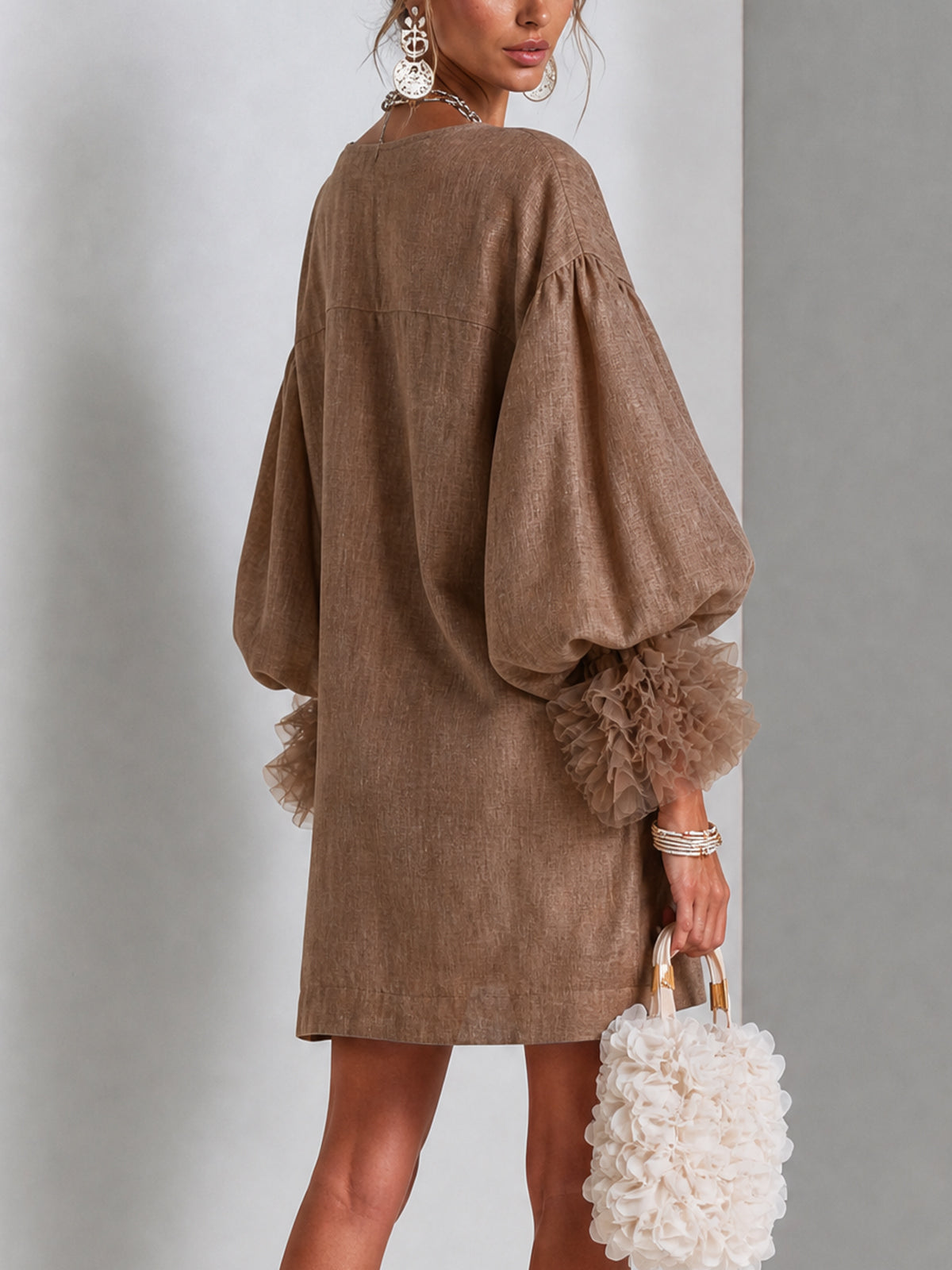 Rebecca | Miniabito con zip e maniche a palloncino