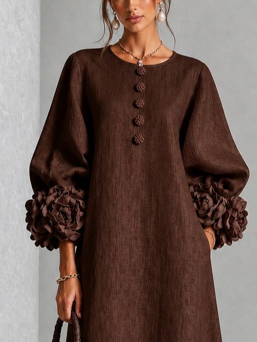 Beverly | Abito Midi con Polsini a Rosetta