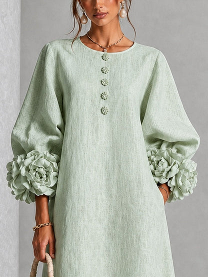 Sienna | Abito midi con polsini floreali
