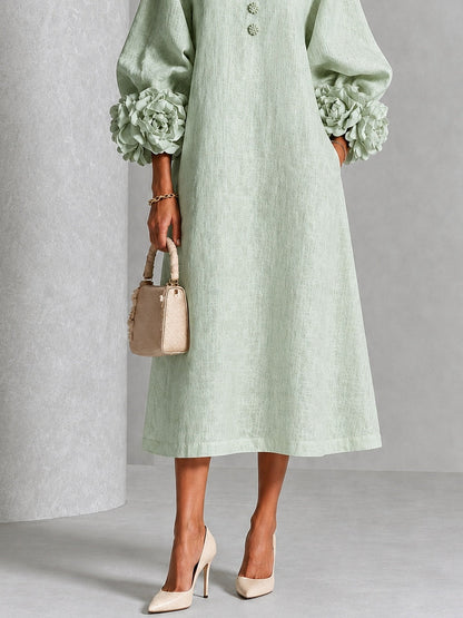 Sienna | Abito midi con polsini floreali